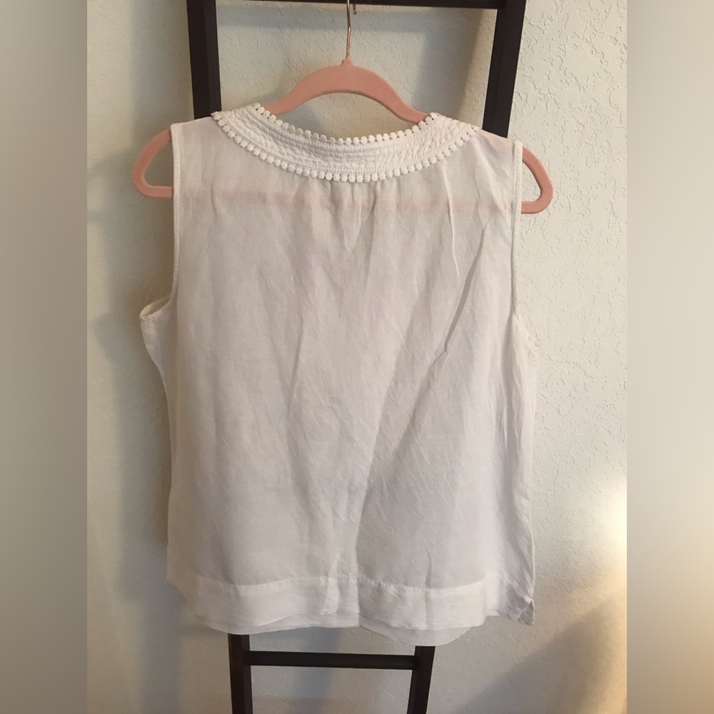 Talbots White Sleeveless Split Neck - image 4